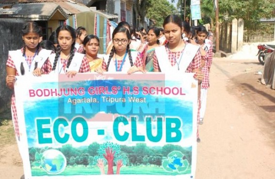 Girl students held Environmental awareness campaigning  